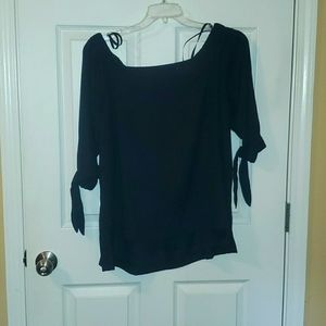 LOFT Black Off Shoulder Blouse Size L